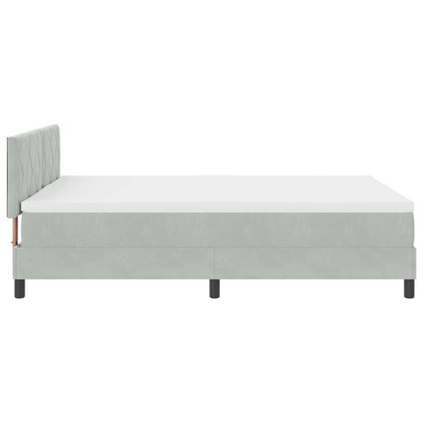 vidaXL Κρεβάτι με Στρώμα Light Grey 140x190 εκ Βελούδο