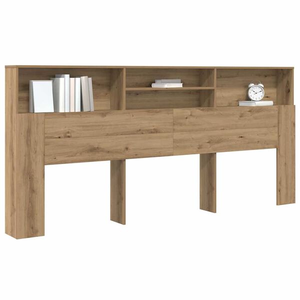 vidaXL Κρεβάτι με Κεφαλάρι με ράφι artisan δρυς 220 x 19 x 101.5 εκ