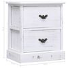 vidaXL Κομοδίνο Λευκό 38 x 28 x 45 εκ. από Ξύλο Παυλώνιας