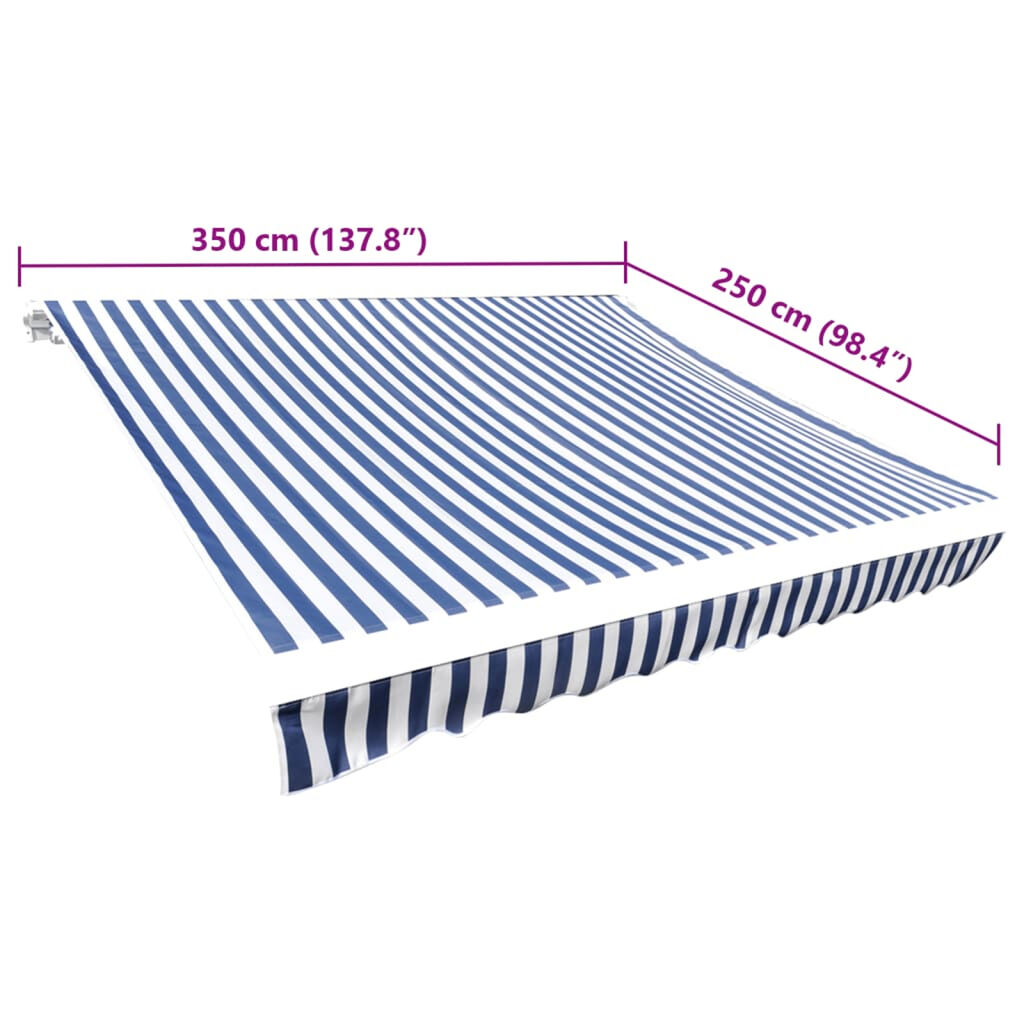 vidaXL Τεντόπανο Μπλε / Λευκό 350 x 250 εκ. από Καραβόπανο