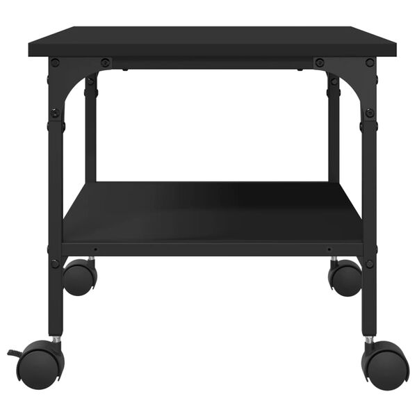 vidaXL Βάση Εκτυπωτή 2 Επιπέδων Μαύρη 50x40x38 εκ. Επεξεργασμένο Ξύλο