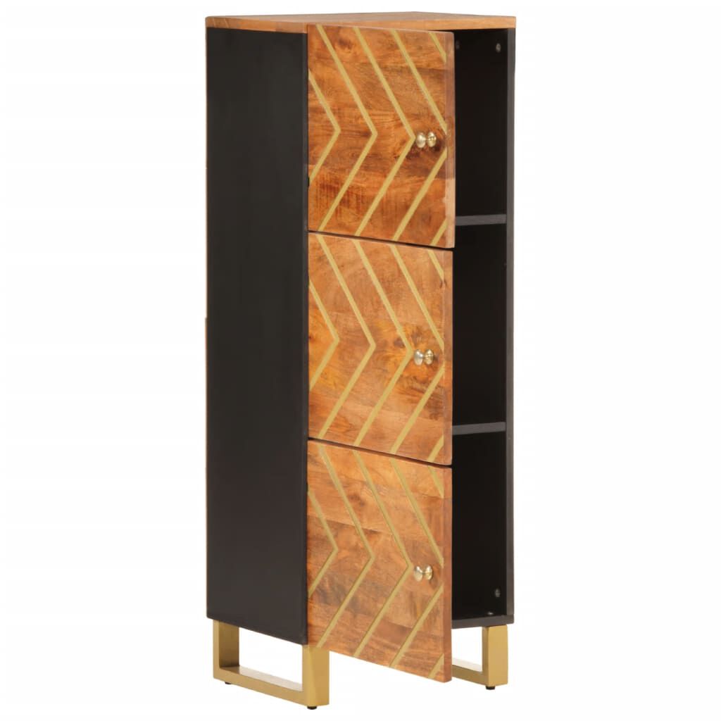vidaXL Ντουλάπι Καφέ/Μαύρο 40 x 33,5 x 110 εκ. από Μασίφ Ξύλο Μάνγκο