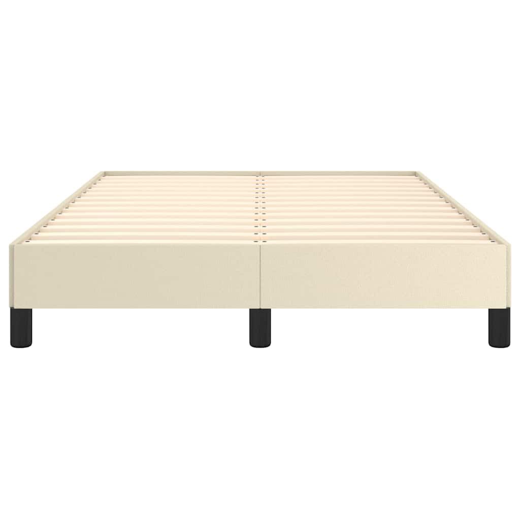 vidaXL Πλαίσιο Κρεβατιού χωρίς στρώμα Κρεμ 120x190 εκ.Συνθ. Δέρμα