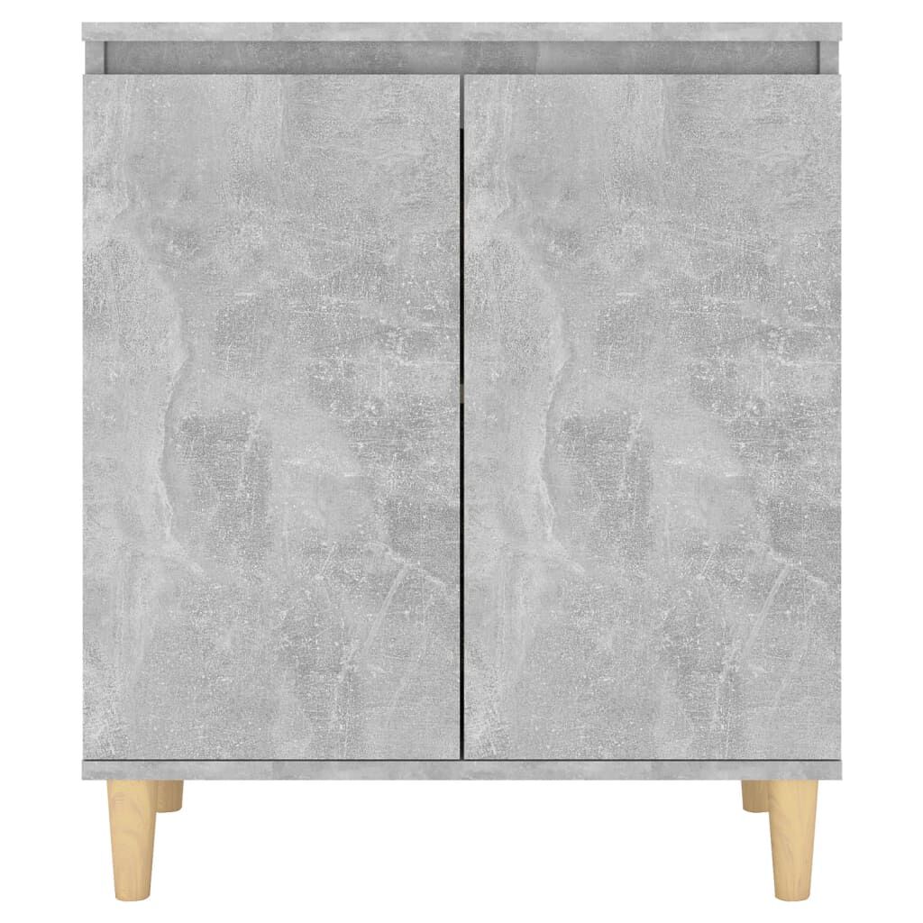vidaXL Ντουλάπι Γκρι Σκυρ. 60x35x70 εκ. Μασίφ Ξύλινα Πόδια Επεξ. Ξύλο
