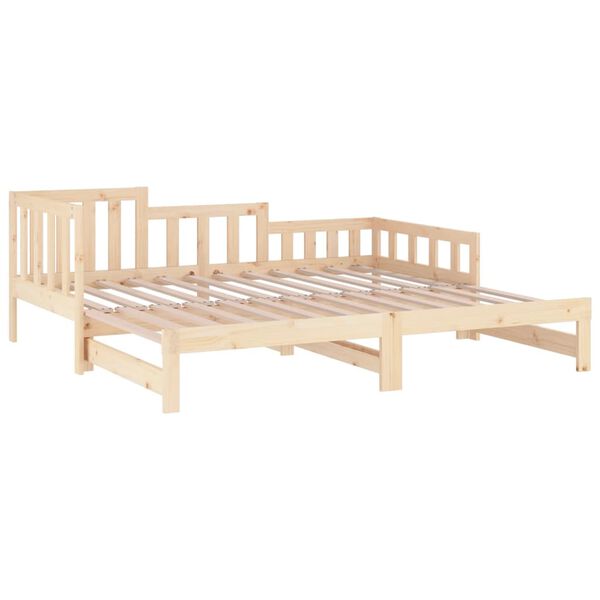 vidaXL Καναπές Κρεβάτι Συρόμενος 2x(80x200) εκ. από Μασίφ Ξύλο Πεύκου