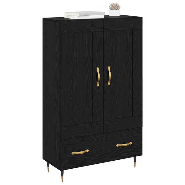 vidaXL Highboard &Mu;&alpha;ύ&rho;&eta; &Omicron;&xi;&upsilon;ά 69,5 x 31 x 115 &epsilon;&kappa;. &Epsilon;&pi;&epsilon;&xi;&epsilon;&rho;&gamma;&alpha;&sigma;&mu;έ&nu;&omicron; &xi;ύ&lambda;&omicron;