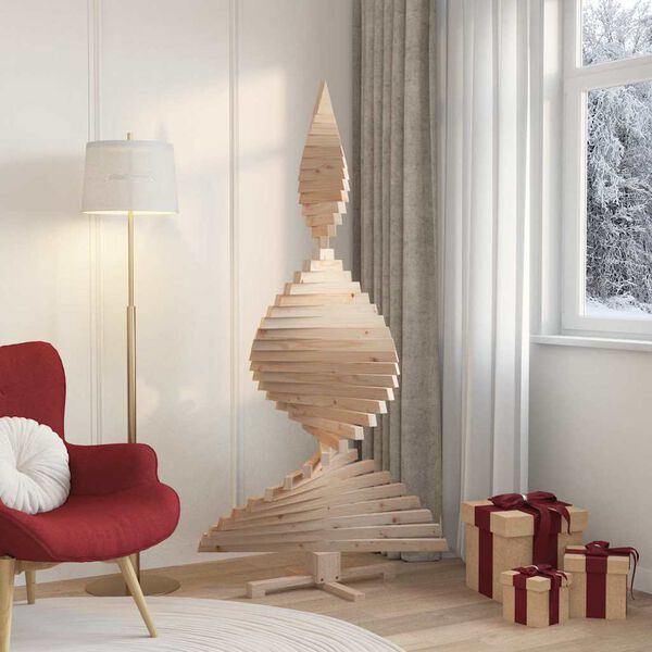 vidaXL Χριστουγεννιάτικα Δέντρα Φυσικό 180 cm Μασίφ ξύλο πεύκου