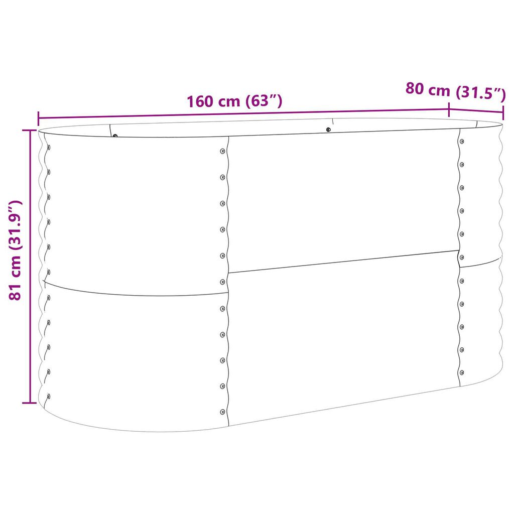 vidaXL Ανακτημένος Κήπος Καφέ με Όψη Ξύλου 160x80x81 cm Χάλυβας