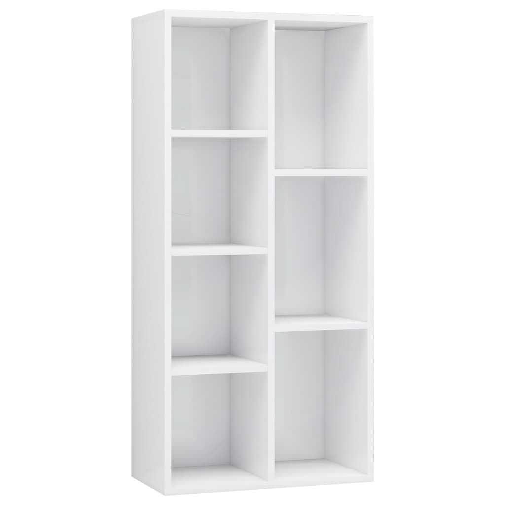 vidaXL Βιβλιοθήκη Γυαλιστερό Λευκό 50 x 25 x 106 εκ. από Επεξ. Ξύλο