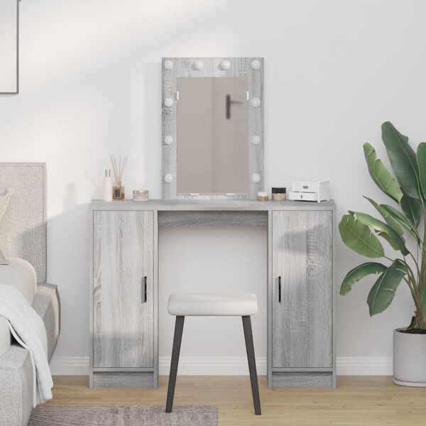 vidaXL Τραπέζι περιποίησης Γκρι 102 x 33 x 135 εκ Επεξεργασμένο ξύλο