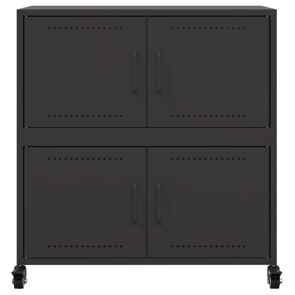 vidaXL Ντουλάπι Μαύρο 68x39x72 εκ. από Ατσάλι