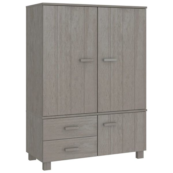 vidaXL Ντουλάπα HAMAR Αν. Γκρι 99 x 45 x 137εκ. από Μασίφ Ξύλο Πεύκου