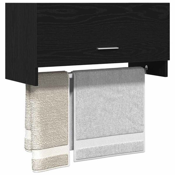 vidaXL Ντουλάπι με πόρτα Μαύρο 70 x 32.5 x 35 cm Επεξεργασμένο ξύλο