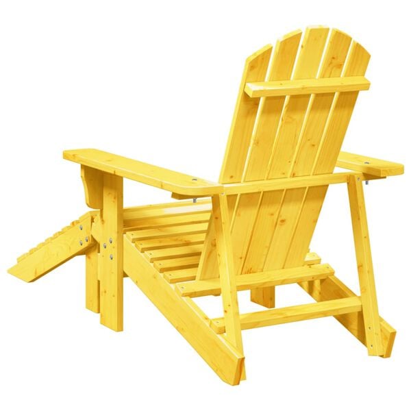 vidaXL Καρέκλα Adirondack με Υποπόδιο Κίτρινο από Ξύλο Ελάτης