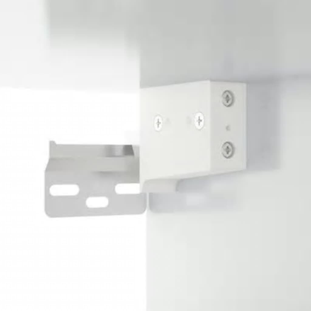 vidaXL Έπιπλο Καθρέπτη με LED Γυαλιστερό Λευκό 70 x 16,5 x 60 εκ.