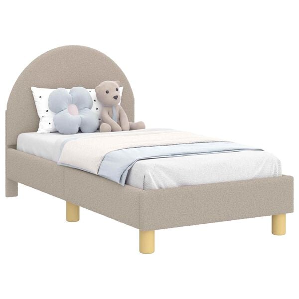 vidaXL Κρεβατική βάση για παιδιά με προσκέφαλο Ανοιχτό γκρι