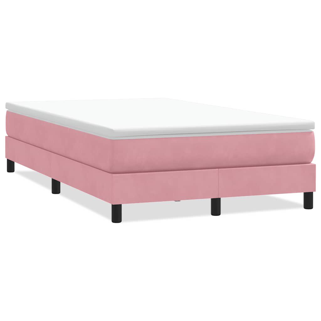 vidaXL Box Spring κρεβάτι χωρίς στρώμα ροζ 120x220 cm Βελούδινο
