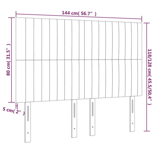 vidaXL Κεφαλάρια Κρεβατιού 4 τεμ. Ροζ 72x5x78/88 εκ. Βελούδινα