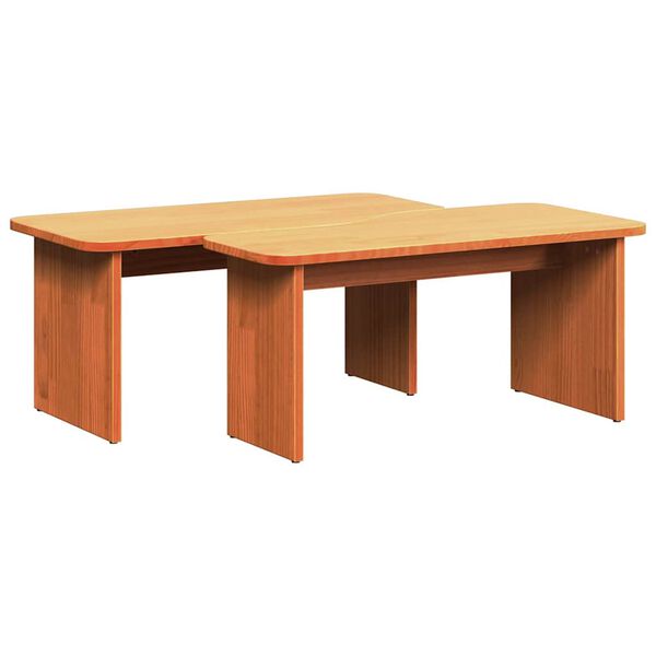 vidaXL Τραπεζάκι σαλονιού 2 pcs Καφέ κεριού 100 x 69 x 35.5 εκατοστά