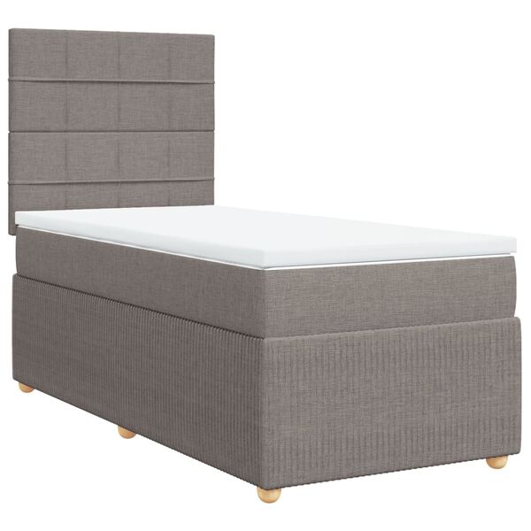 vidaXL &Kappa;&rho;&epsilon;&beta;ά&tau;&iota; Boxspring &mu;&epsilon; &Sigma;&tau;&rho;ώ&mu;&alpha; Taupe 100 x 200 &epsilon;&kappa;. &Upsilon;&phi;&alpha;&sigma;&mu;ά&tau;&iota;&nu;&omicron;