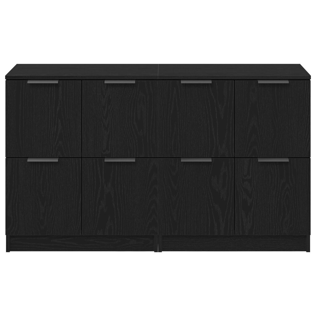 vidaXL Μπουφέδες 2 τμχ Μαύρο Δρυς 60x30x70 εκ Επεξεργασμένο Ξύλο