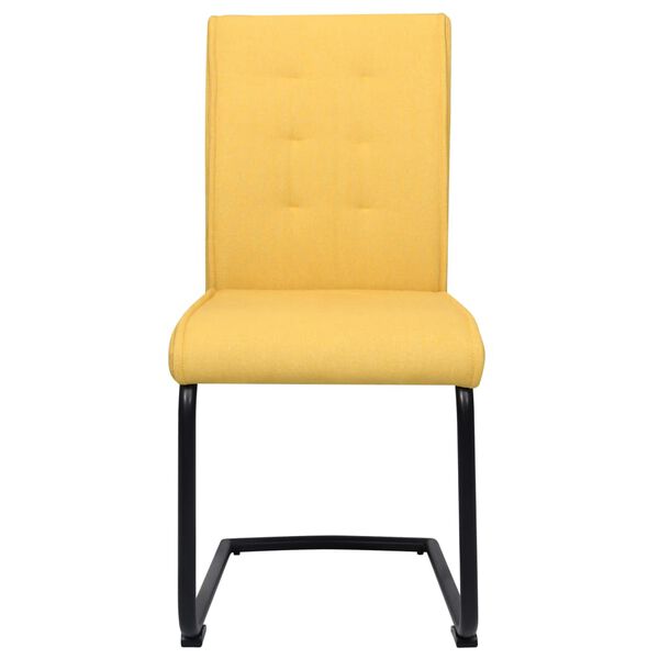 vidaXL Καρέκλες Τραπεζαρίας "Πρόβολος" 2 τεμ. Κίτρινο Μουσταρδί Υφασμα