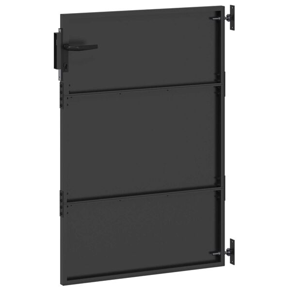 vidaXL Πύλη Κήπου Μαύρο 105 x 125 cm Ατσάλι με Επικάλυψη Πούδρας