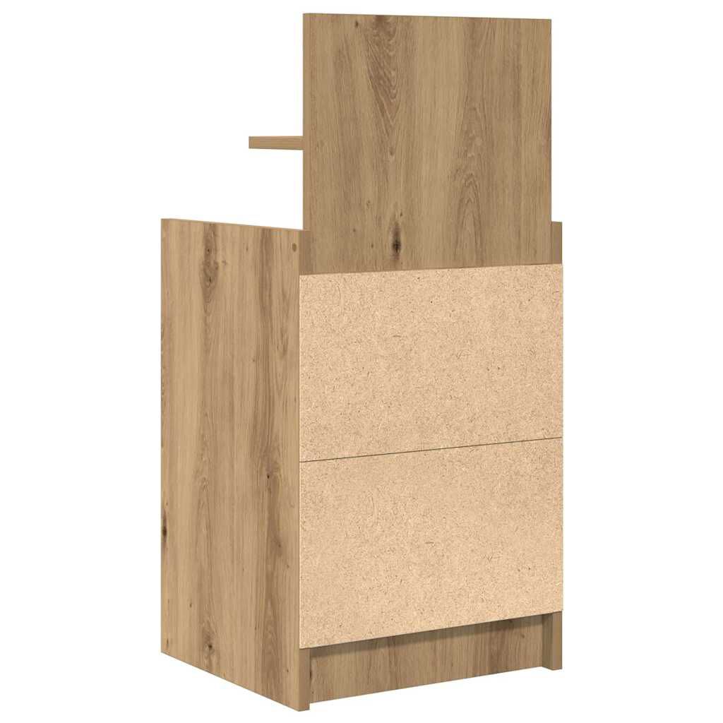 vidaXL Κομοδίνο με 2 συρτάρια Αρτισιανή Δρυς 38x34x80 εκ.