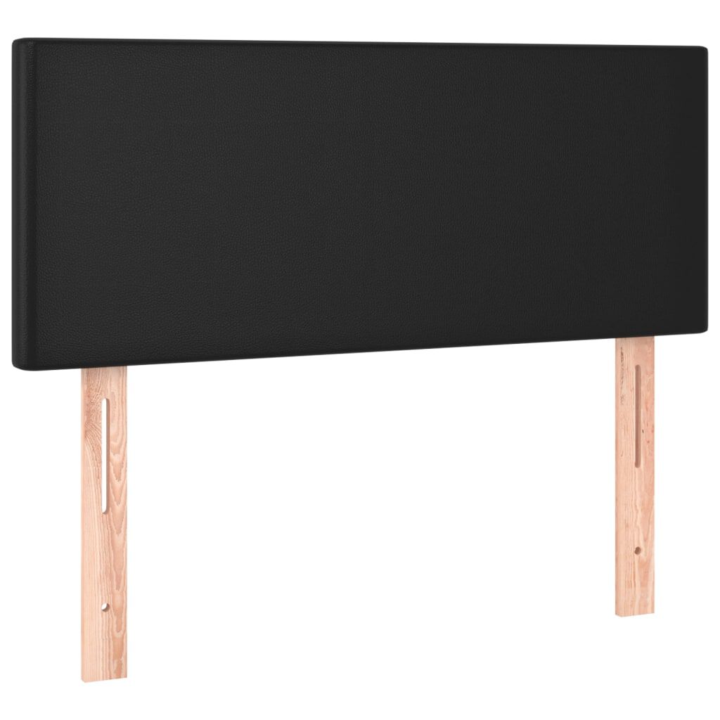 vidaXL Κρεβάτι Boxspring με Στρώμα & LED Μαύρο 90x190 εκ. Συνθ. Δέρμα