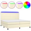 vidaXL &Kappa;&rho;&epsilon;&beta;ά&tau;&iota; Boxspring &mu;&epsilon; &Sigma;&tau;&rho;ώ&mu;&alpha; & LED &Kappa;&rho;&epsilon;&mu; 200x200 &epsilon;&kappa;. &Sigma;&upsilon;&nu;&theta;. &Delta;έ&rho;&mu;&alpha;