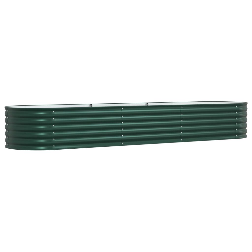vidaXL Υψωμένο Κρεβάτι Κήπου Πράσινο 320x80x44 εκ. Γαλβανισμένο Ατσάλι