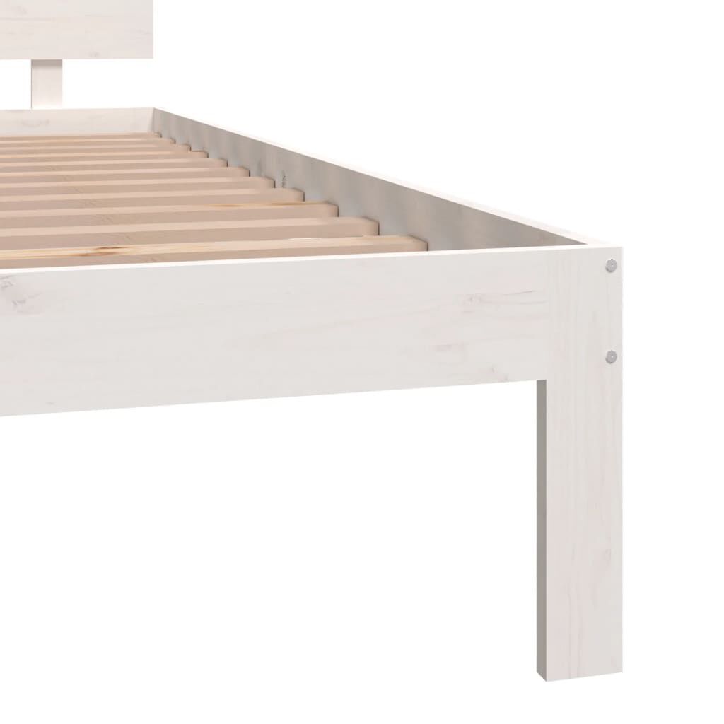 vidaXL Πλαίσιο Κρεβατιού Λευκό 180 x 200 εκ. Μασίφ Ξύλο Super King
