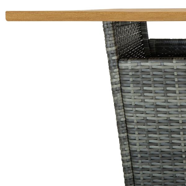 vidaXL Τραπέζι Μπαρ Μαύρο 80x80x110 εκ. Συνθετικό Ρατάν / Ξύλο Ακακίας