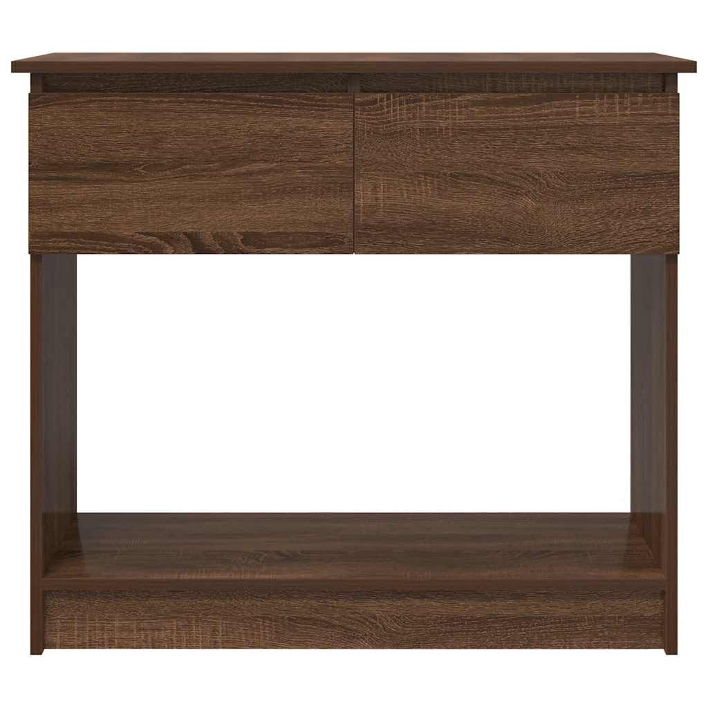vidaXL Τραπέζι κονσόλας με συρτάρια καφέ δρυς 85,5x38,5x74,5 cm