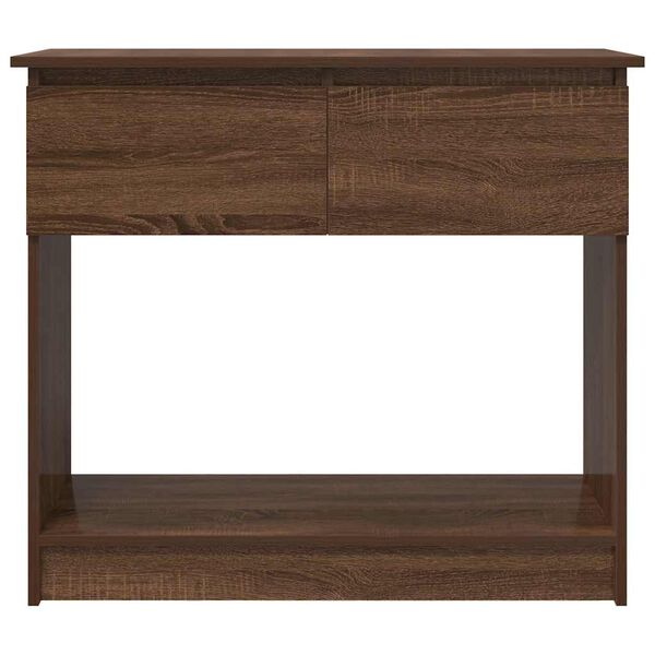 vidaXL Τραπέζι κονσόλας με συρτάρια καφέ δρυς 85,5x38,5x74,5 cm