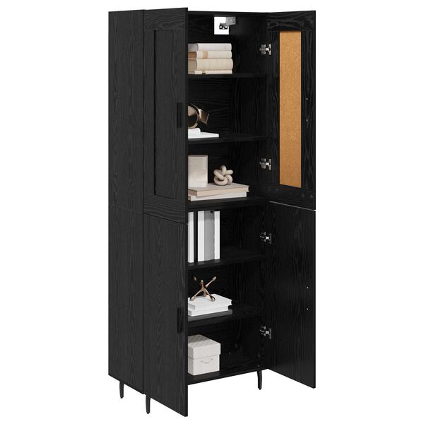 vidaXL Highboard 2 pcs &Mu;&alpha;ύ&rho;&eta; &Omicron;&xi;&upsilon;ά &Epsilon;&pi;&epsilon;&xi;&epsilon;&rho;&gamma;&alpha;&sigma;&mu;έ&nu;&omicron; &xi;ύ&lambda;&omicron;