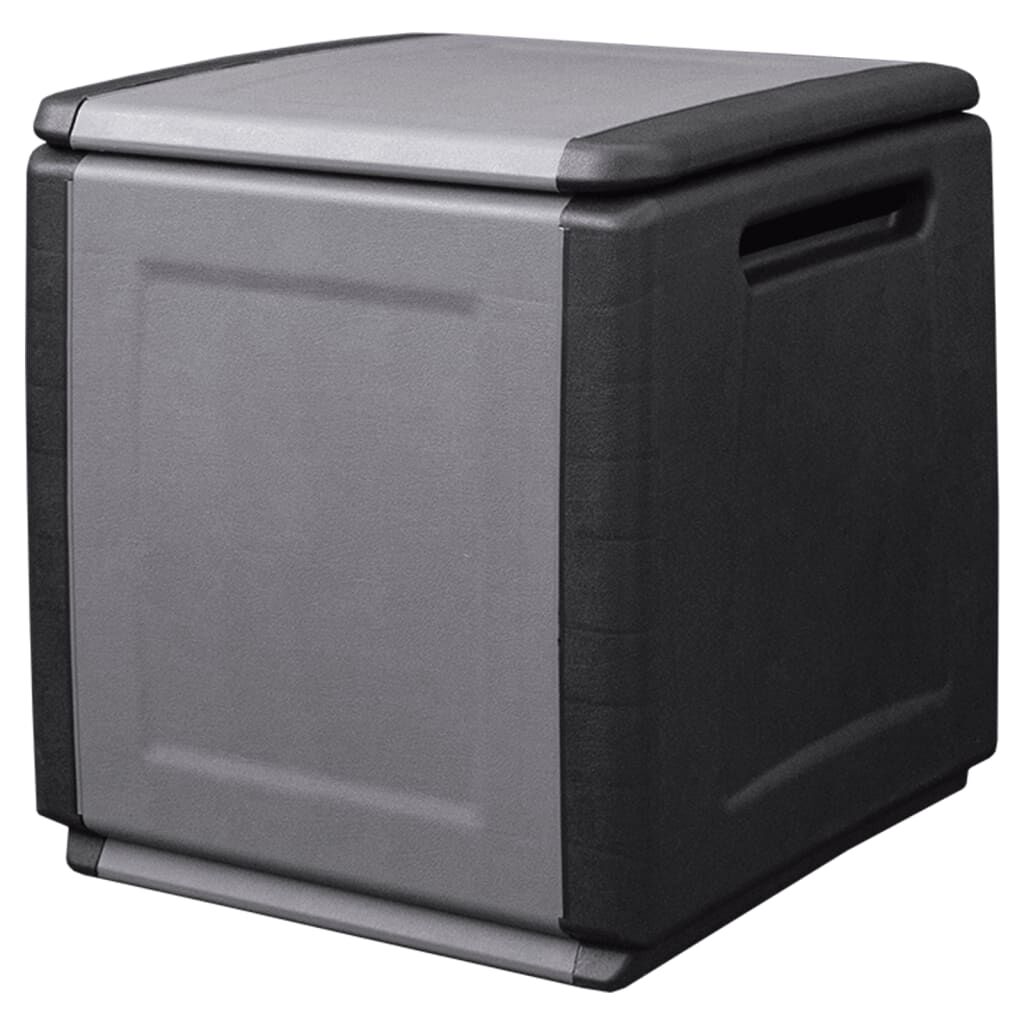 vidaXL Μπαούλο Αποθήκευσης Κήπου 54x53x57 εκ. Σκ. Γκρι/Μαύρο 130 Λίτρα