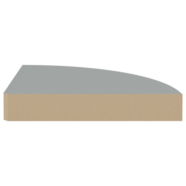 vidaXL Ράφια Τοίχου Γωνιακά 4 τεμ. Γκρι 25x25x3,8 εκ. MDF