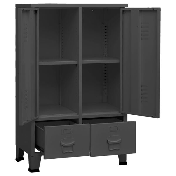 vidaXL Ντουλάπα Βιομηχανική Ανθρακί 67 x 35 x 107 εκ. Ατσάλινη