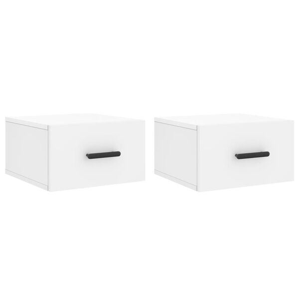 vidaXL Κομοδίνα Επιτοίχια 2 τεμ. Λευκά 35x35x20 εκ.