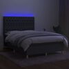vidaXL &Kappa;&rho;&epsilon;&beta;ά&tau;&iota; Boxspring &mu;&epsilon; &Sigma;&tau;&rho;ώ&mu;&alpha; & LED &Sigma;&kappa;.&Gamma;&kappa;&rho;&iota; 140x200 &epsilon;&kappa; &Upsilon;&phi;&alpha;&sigma;&mu;ά&tau;&iota;&nu;&omicron;