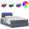vidaXL Οθωμανικό κρεβάτι με στρώμα & LEDs Σκούρο γκρι 120x190cm Velvet