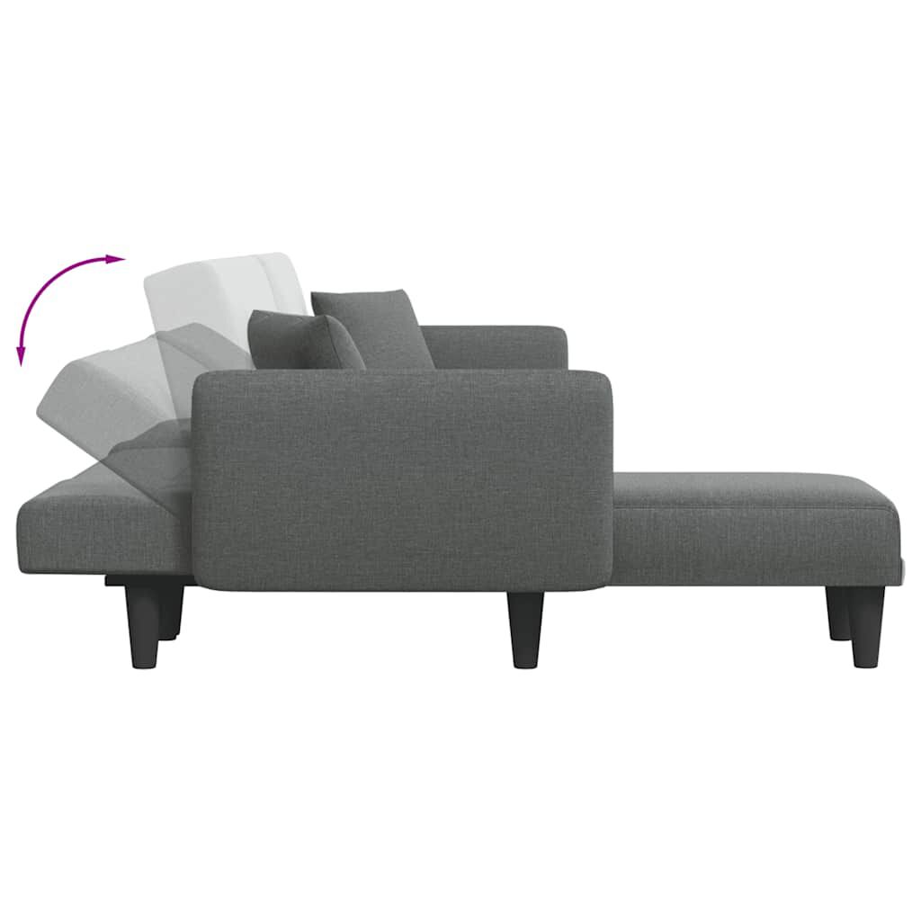 vidaXL Καναπές Κρεβάτι Γωνιακός Σκ. Γκρι 275x140x70 εκ. Υφασμάτινος