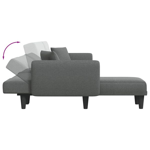 vidaXL Καναπές Κρεβάτι Γωνιακός Σκ. Γκρι 275x140x70 εκ. Υφασμάτινος
