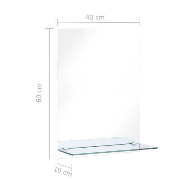 vidaXL Καθρέφτης Τοίχου με Ράφι 40 x 60 εκ. από Ψημένο Γυαλί