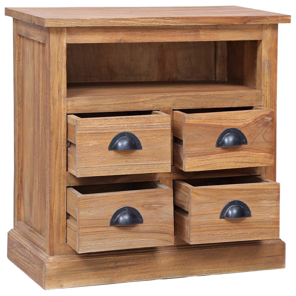 vidaXL Συρταριέρα με Ράφι 60 x 30 x 60 εκ. από Μασίφ Ξύλο Teak
