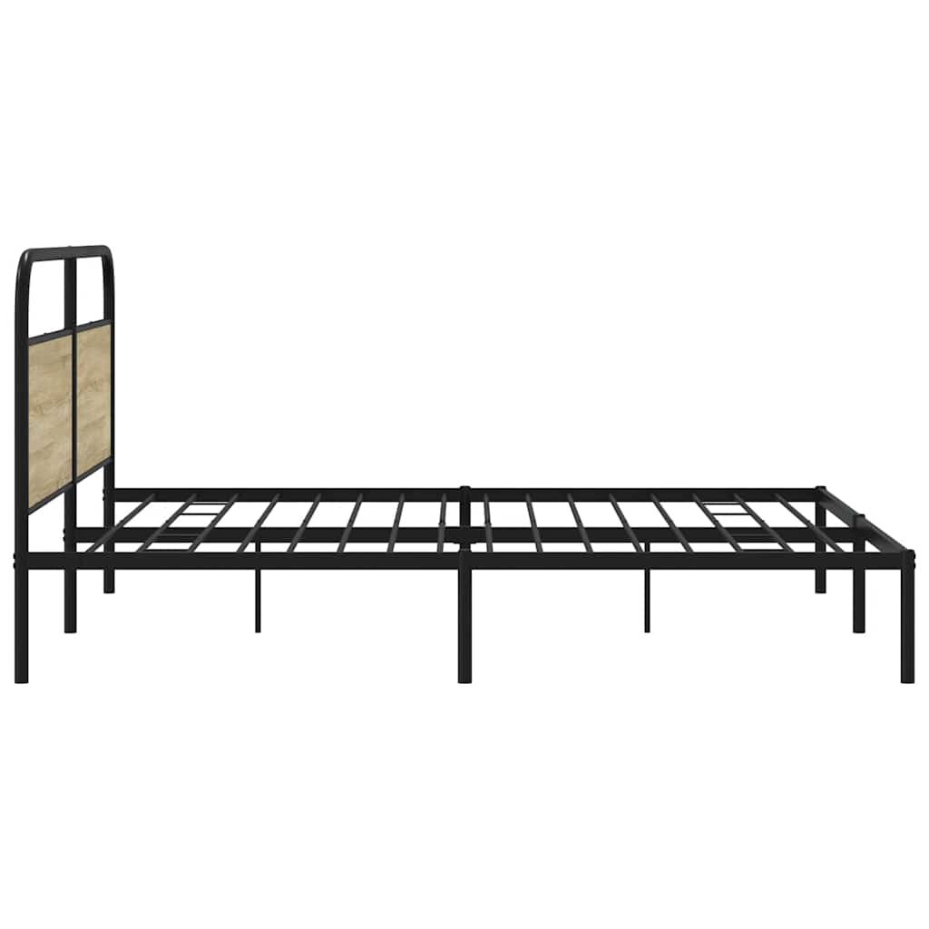 vidaXL Σκελετός Κρεβ. Χωρίς Στρώμα Sonoma Δρυς 180x200 εκ. Μεταλλικό