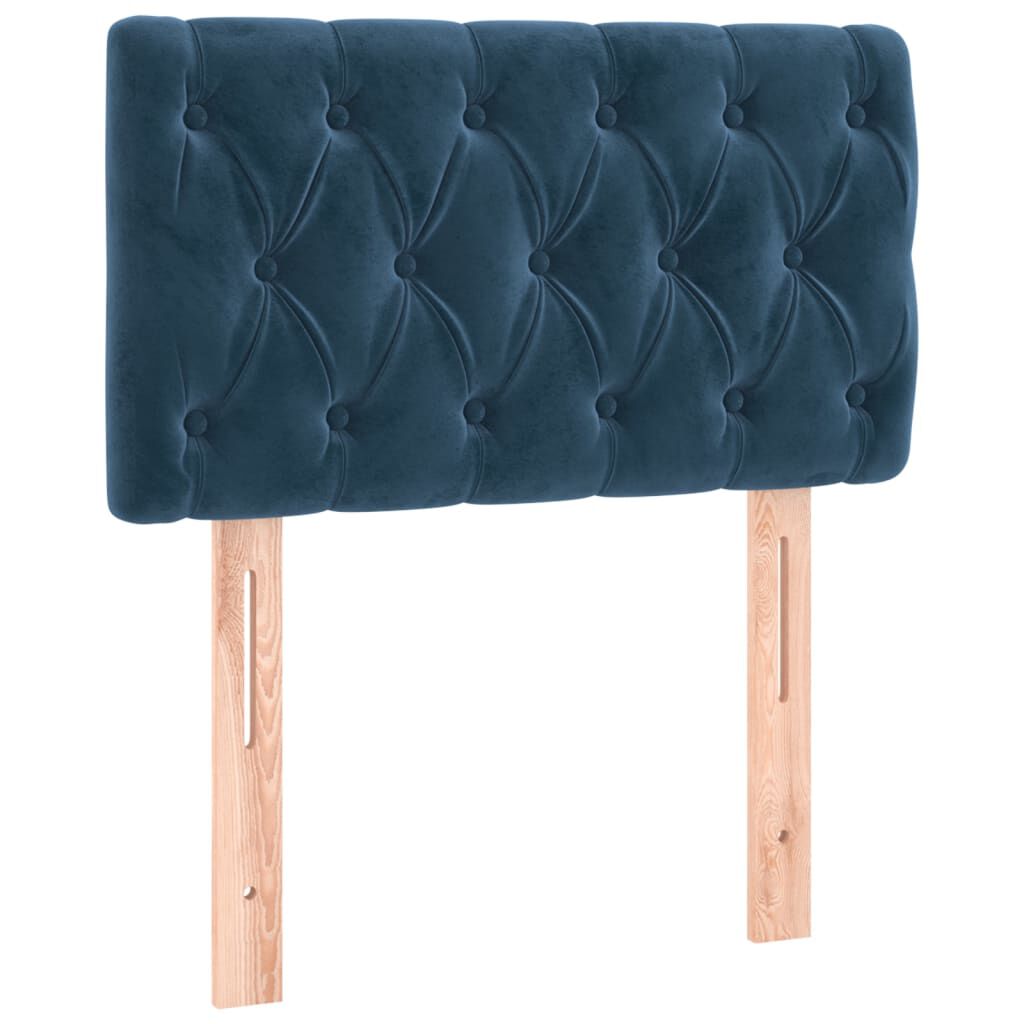 vidaXL Κρεβάτι Boxspring με Στρώμα Σκούρο Μπλε 80 x 200 εκ. Βελούδινο