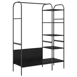 vidaXL Ράφι Ρούχων με ράφι Μαύρο 120 x 44 x 160 εκ Επεξεργασμένο ξύλο