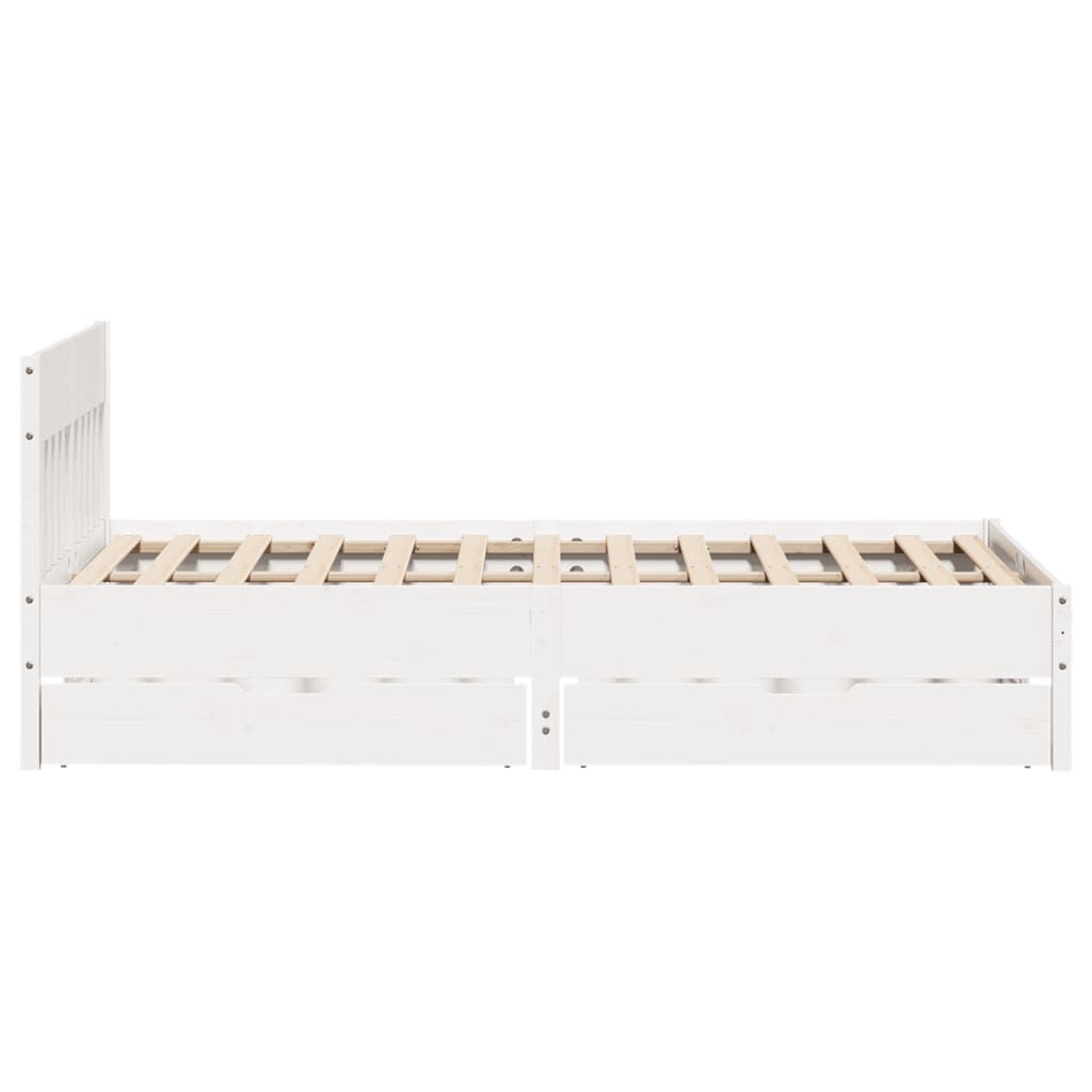 vidaXL Σκελετός Κρεβ. Χωρίς Στρώμα Λευκό 140x200 εκ Μασίφ Πεύκο